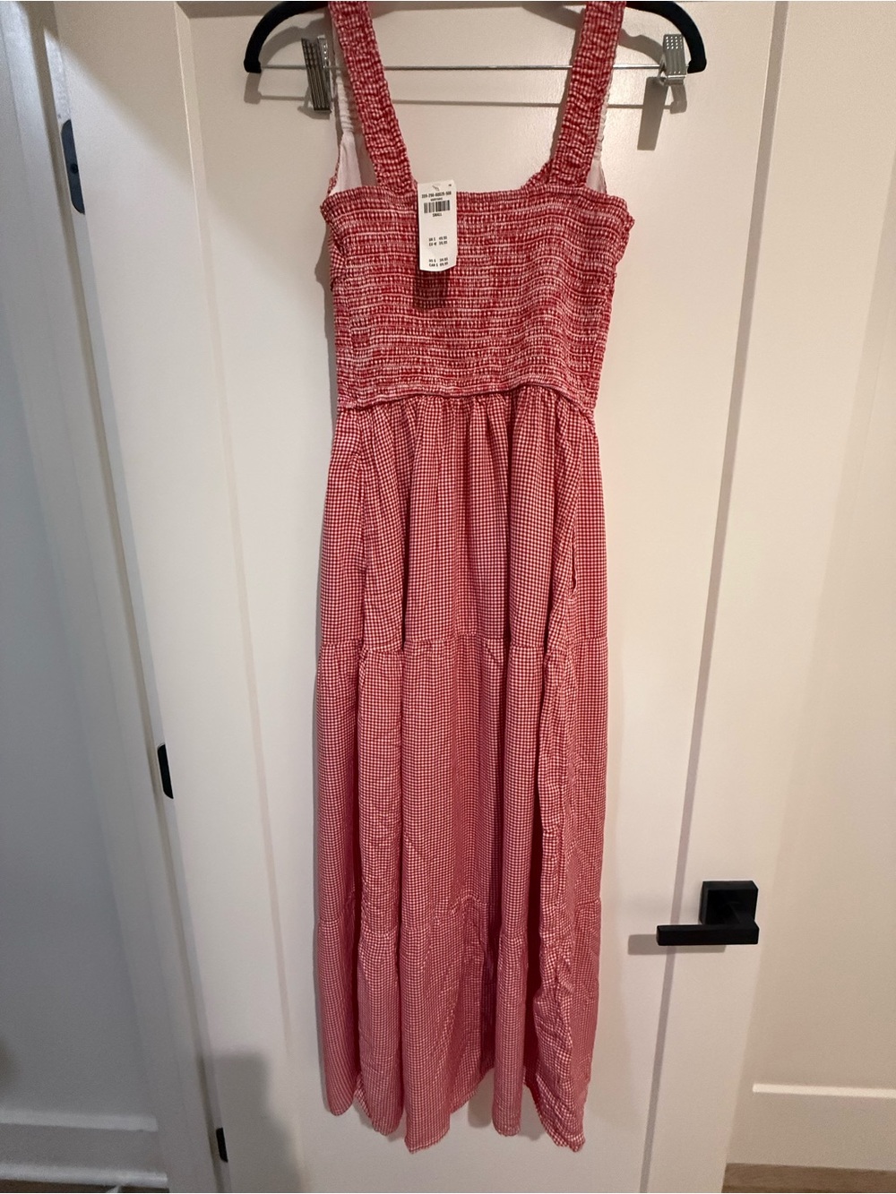 Hollister Red Gingham Maxi Dress with Button Front - Picture 6 of 7